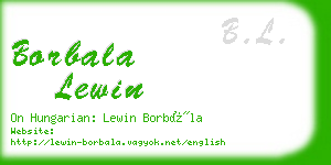 borbala lewin business card